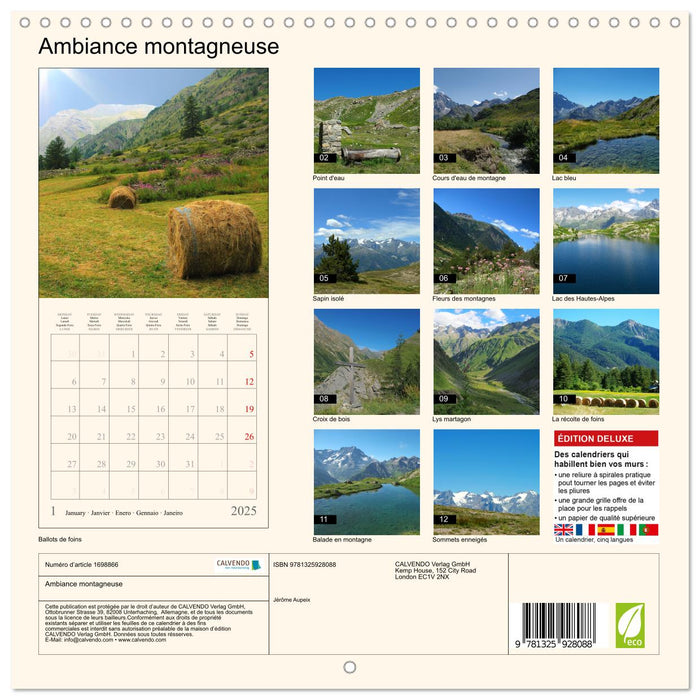 Ambiance montagneuse (CALVENDO Calendrier mensuel 2025)