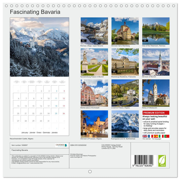 Fascinating Bavaria (CALVENDO Monthly Calendar 2025)