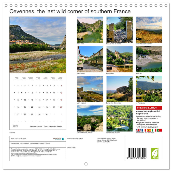 Cevennes, the last wild corner of southern France (CALVENDO Monthly Calendar 2025)