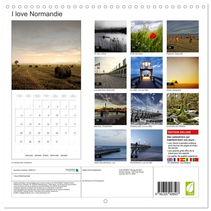 I love Normandie (CALVENDO Calendrier mensuel 2025)