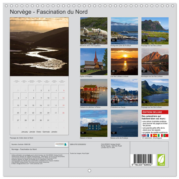 Norvège - Fascination du Nord (CALVENDO Calendrier mensuel 2025)