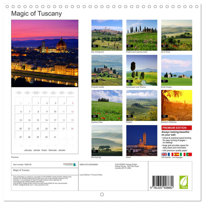 Magic of Tuscany (CALVENDO Monthly Calendar 2025)