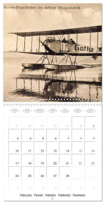 Biplanes on historic postcards (CALVENDO Monthly Calendar 2025)