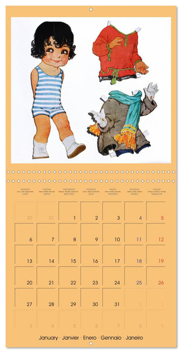 CHARMING OLD PAPER DOLLS (CALVENDO Monthly Calendar 2025)