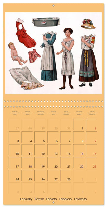 CHARMING OLD PAPER DOLLS (CALVENDO Monthly Calendar 2025)