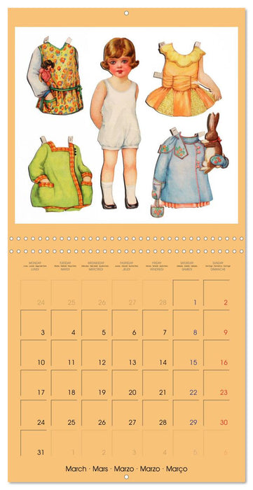 CHARMING OLD PAPER DOLLS (CALVENDO Monthly Calendar 2025)