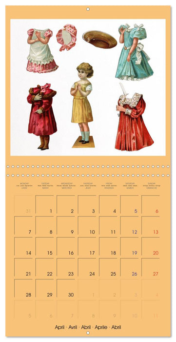 CHARMING OLD PAPER DOLLS (CALVENDO Monthly Calendar 2025)