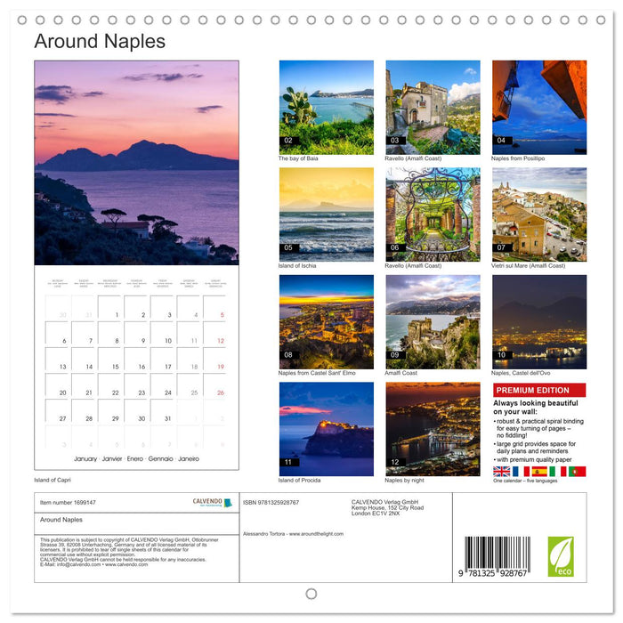 Around Naples (CALVENDO Monthly Calendar 2025)