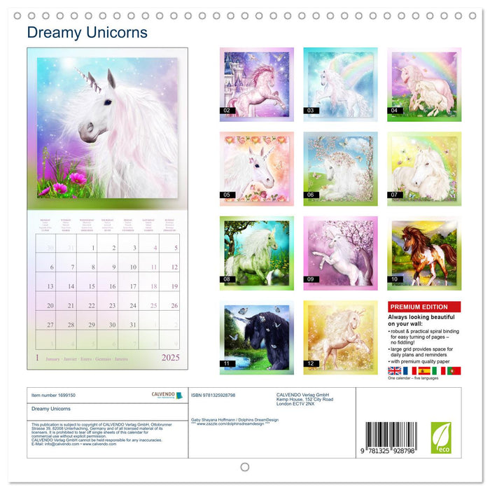 Dreamy Unicorns (CALVENDO Monthly Calendar 2025)