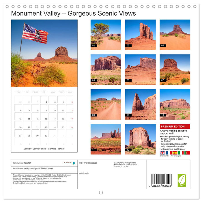 Monument Valley – Gorgeous Scenic Views (CALVENDO Monthly Calendar 2025)