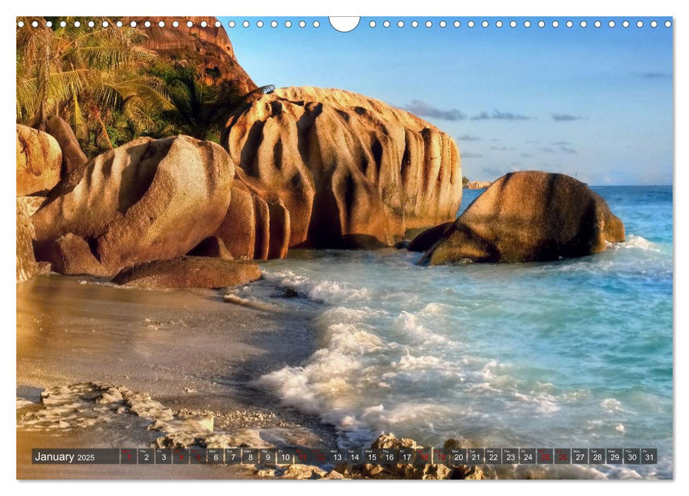 Seychelles, Holidays on Exotic Islands (CALVENDO Monthly Calendar 2025)