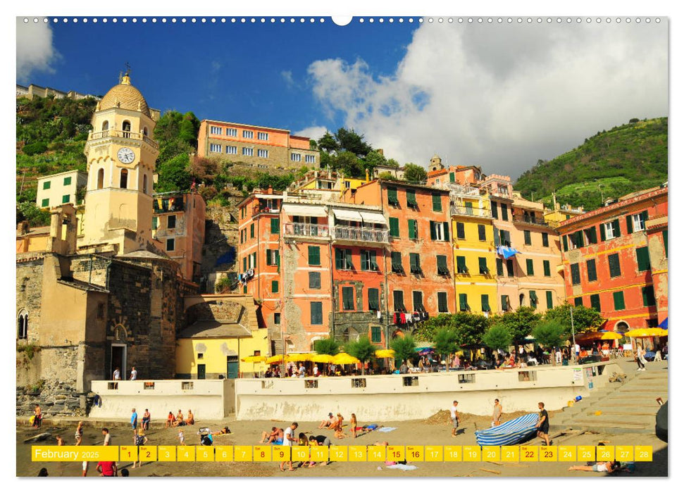 Colourful Postcards from Cinque Terre (CALVENDO Monthly Calendar 2025)