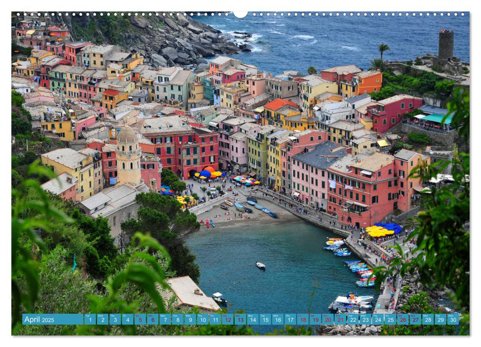 Colourful Postcards from Cinque Terre (CALVENDO Monthly Calendar 2025)