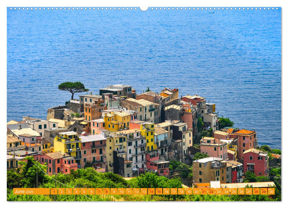 Colourful Postcards from Cinque Terre (CALVENDO Monthly Calendar 2025)