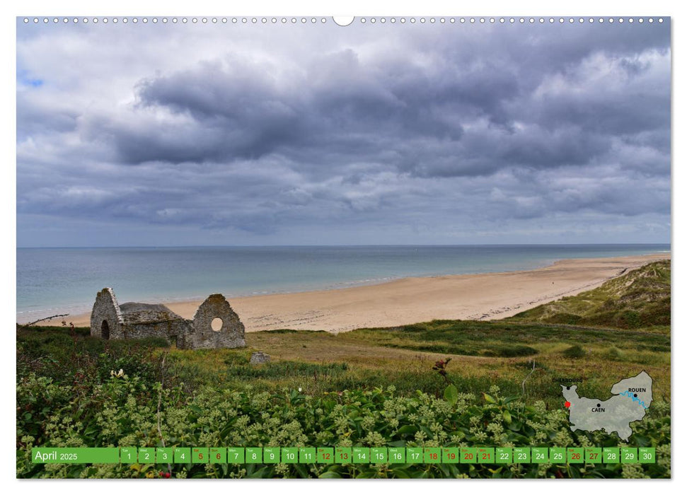 The Coasts of Normandy from Mont Saint-Michel to Étretat (CALVENDO Monthly Calendar 2025)