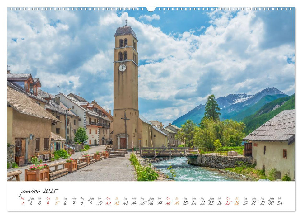 Sur la route des Grandes Alpes, la vallée de la Guisane (CALVENDO Calendrier mensuel 2025)