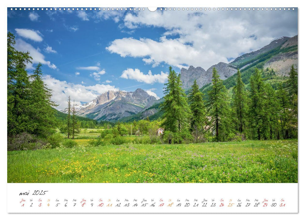 Sur la route des Grandes Alpes, la vallée de la Guisane (CALVENDO Calendrier mensuel 2025)