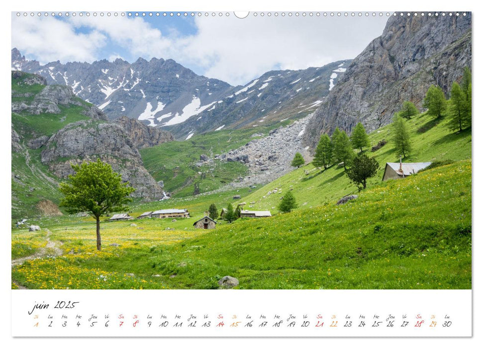 Sur la route des Grandes Alpes, la vallée de la Guisane (CALVENDO Calendrier mensuel 2025)