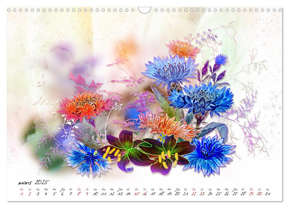 Prairies sauvages en fleurs (CALVENDO Calendrier mensuel 2025)