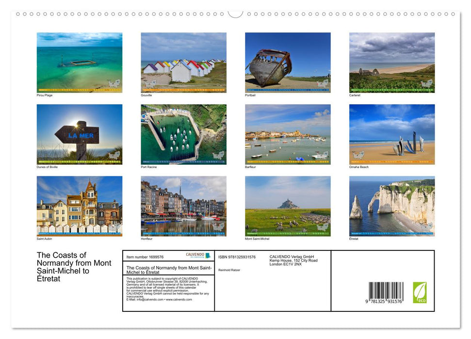 The Coasts of Normandy from Mont Saint-Michel to Étretat (CALVENDO Premium-Calendar 2025)