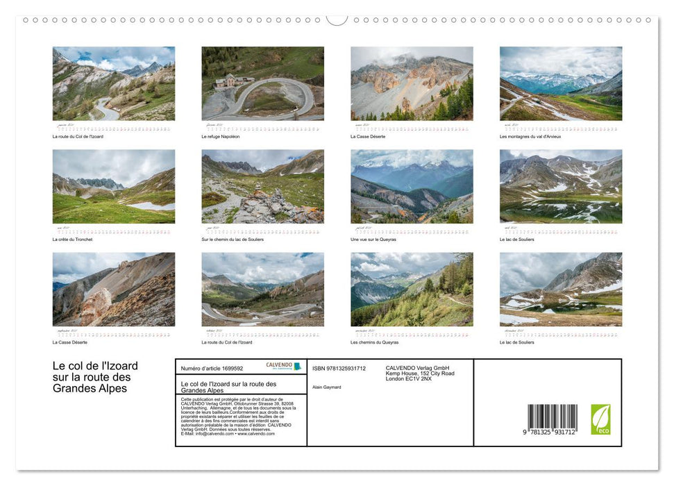 Le col de l'Izoard sur la route des Grandes Alpes (CALVENDO Calendrier supérieur 2025)