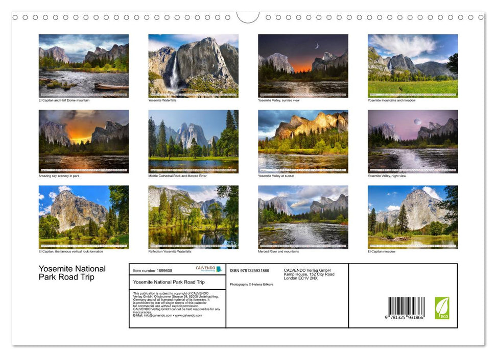 Yosemite National Park Road Trip (CALVENDO Monthly Calendar 2025)