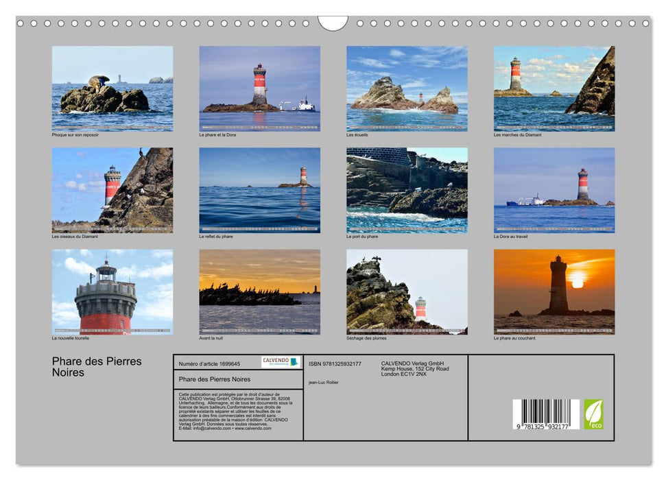 Phare des Pierres Noires (CALVENDO Calendrier mensuel 2025)