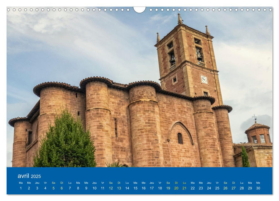 Lieux de culte vers Compostelle (CALVENDO Calendrier mensuel 2025)