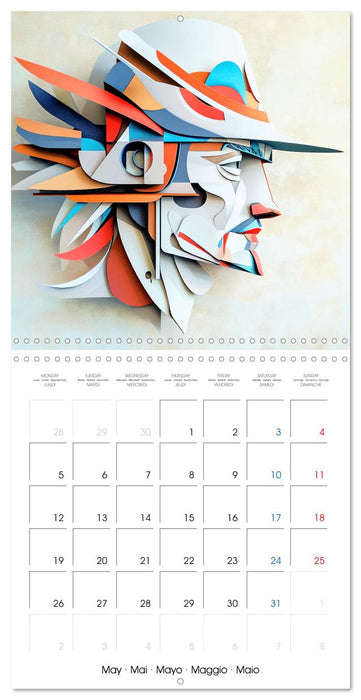 Les visages de l'origami (CALVENDO Calendrier mensuel 2025)