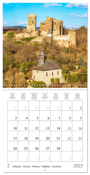 Castles and Palaces in the Middle Rhine Valley (CALVENDO Monthly Calendar 2025)