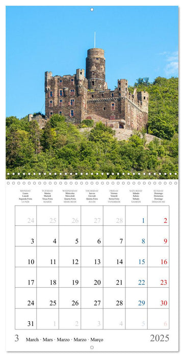 Castles and Palaces in the Middle Rhine Valley (CALVENDO Monthly Calendar 2025)