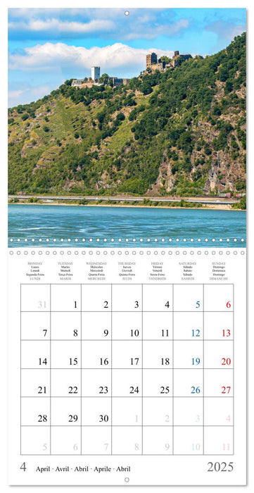 Castles and Palaces in the Middle Rhine Valley (CALVENDO Monthly Calendar 2025)