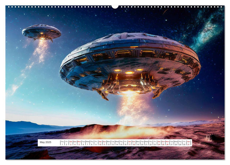 Flying saucers - The great journey (CALVENDO Monthly Calendar 2025)