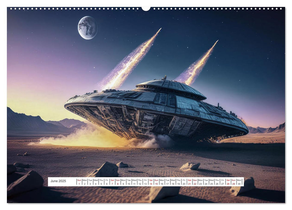 Flying saucers - The great journey (CALVENDO Monthly Calendar 2025)