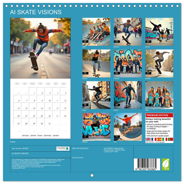 AI SKATE VISIONS (CALVENDO Monthly Calendar 2025)