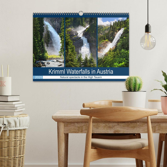 Krimml Waterfalls in Austria - Natural spectacle in the High Tauern (CALVENDO Monthly Calendar 2025)