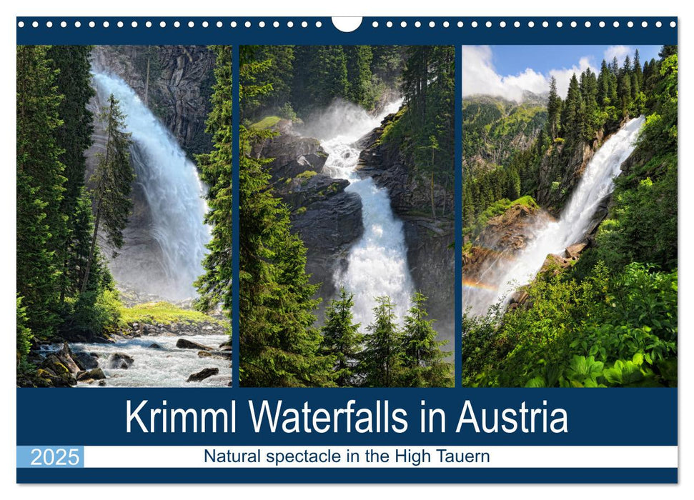 Krimml Waterfalls in Austria - Natural spectacle in the High Tauern (CALVENDO Monthly Calendar 2025)