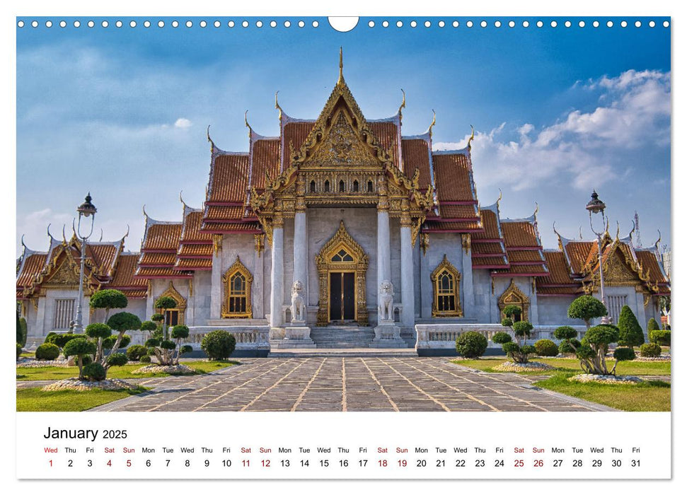 Temples of Thailand (CALVENDO Monthly Calendar 2025)