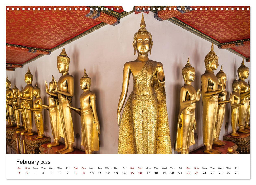 Temples of Thailand (CALVENDO Monthly Calendar 2025)