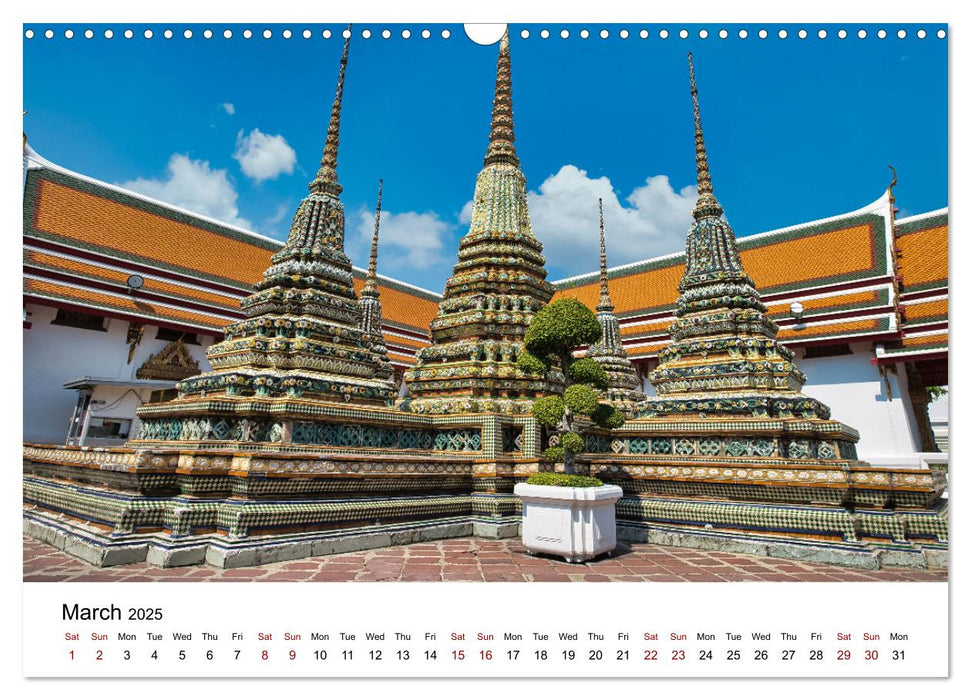 Temples of Thailand (CALVENDO Monthly Calendar 2025)