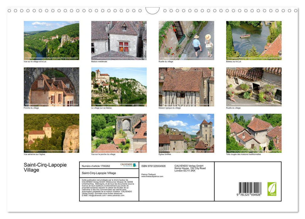 Saint-Cirq-Lapopie Village (CALVENDO Calendrier mensuel 2025)