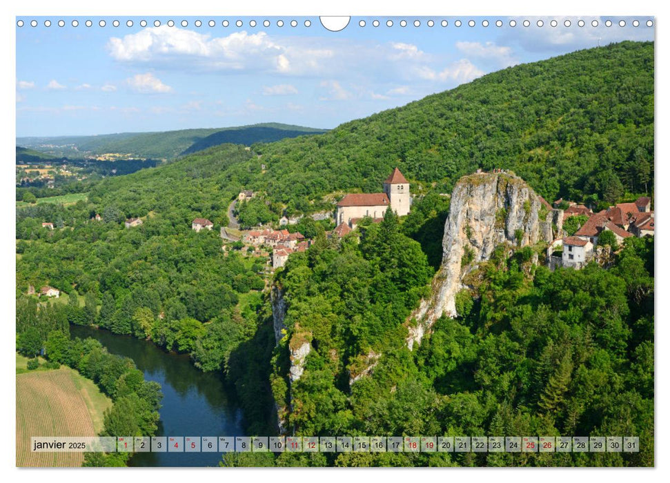 Saint-Cirq-Lapopie Village (CALVENDO Calendrier mensuel 2025)