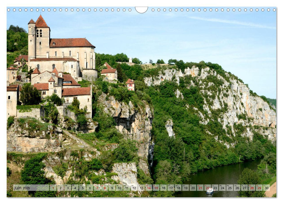 Saint-Cirq-Lapopie Village (CALVENDO Calendrier mensuel 2025)