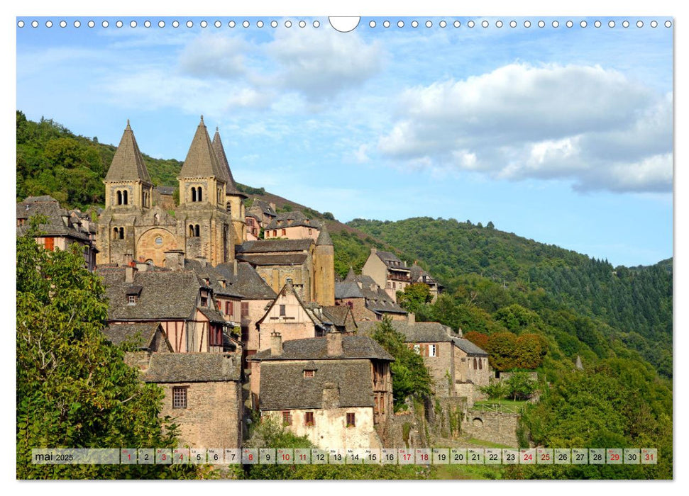 Conques-en-Rouergue (CALVENDO Calendrier mensuel 2025)