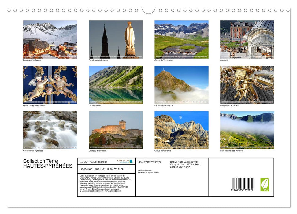 Collection Terre HAUTES-PYRÉNÉES (CALVENDO Calendrier mensuel 2025)