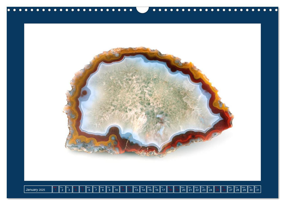 Agates - Polished semi-precious stones (CALVENDO Monthly Calendar 2025)