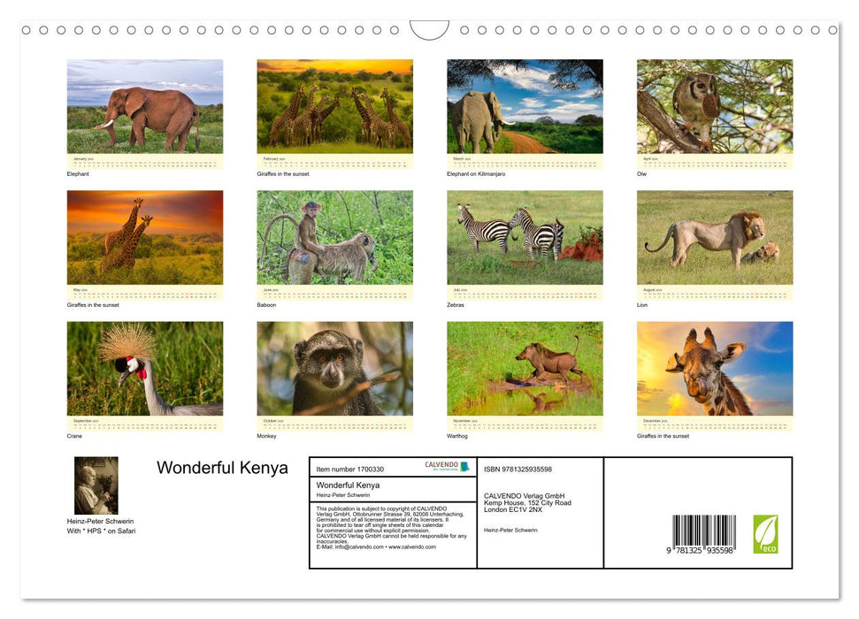 Wonderful Kenya (CALVENDO Monthly Calendar 2025)