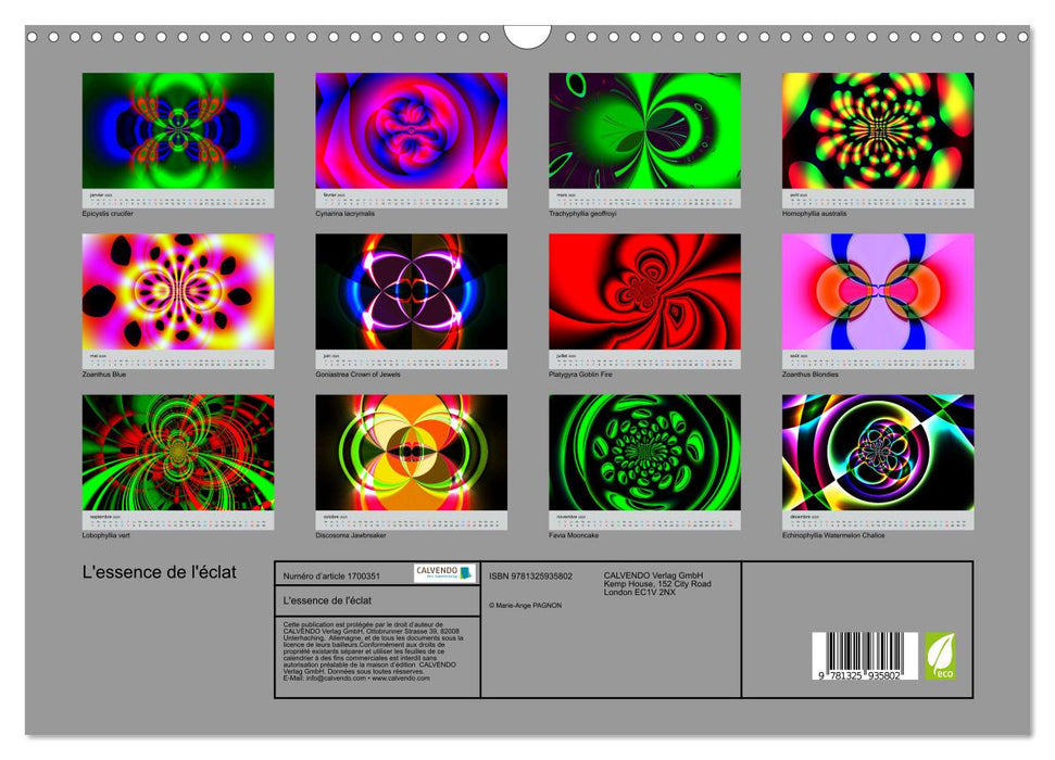 L'essence de l'éclat (CALVENDO Calendrier mensuel 2025)
