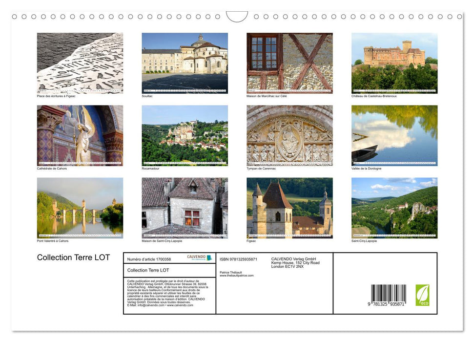 Collection Terre LOT (CALVENDO Calendrier mensuel 2025)