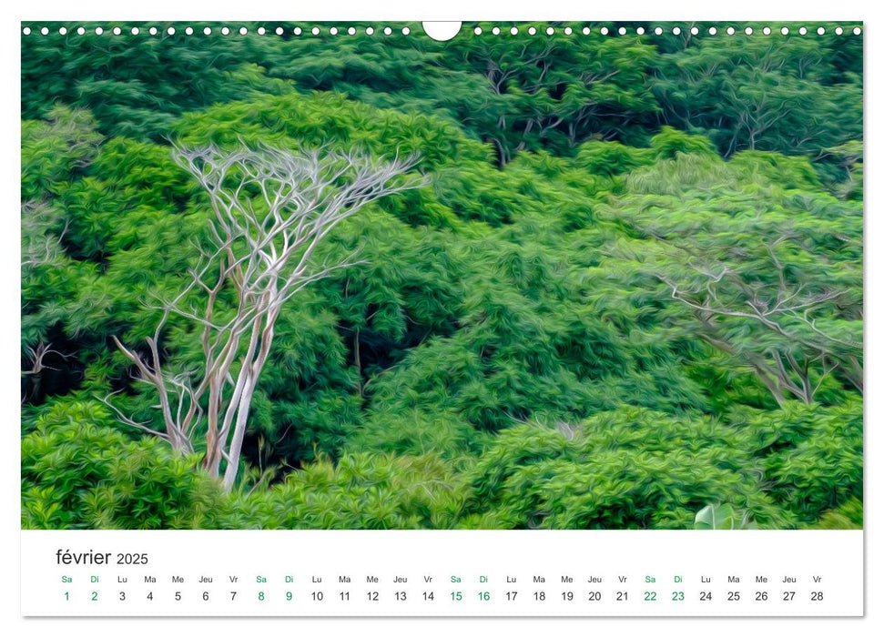 Île Maurice entre photographie et peinture (CALVENDO Calendrier mensuel 2025)